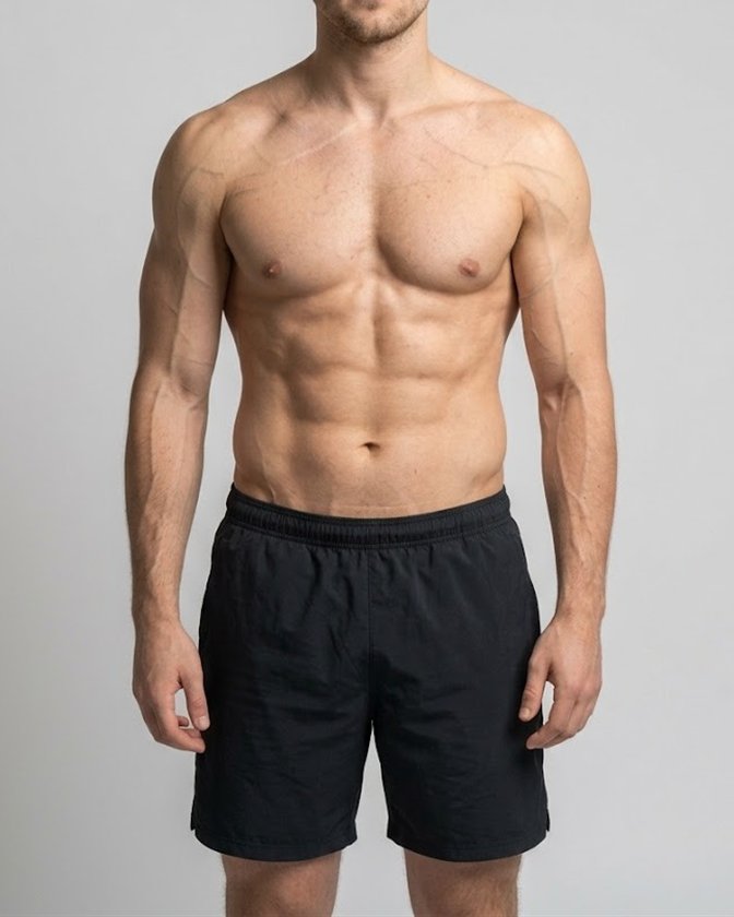 A man at about 10% body fat