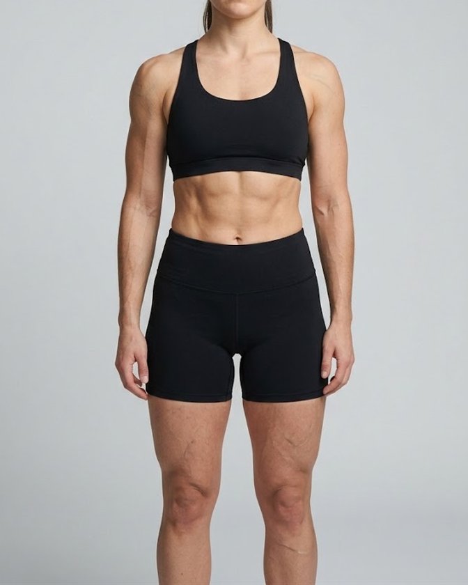 A woman at about 15% body fat