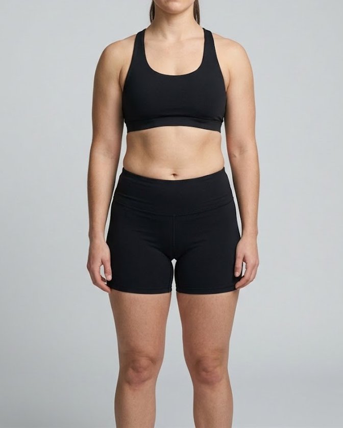 A woman at about 30% body fat